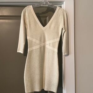 Like new cream & gold bandage style dress!
